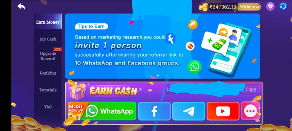 Teen Patti Master Refer & Earning